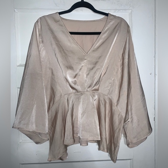 Shein beige babydoll style blouse size‎ large - Picture 1 of 7